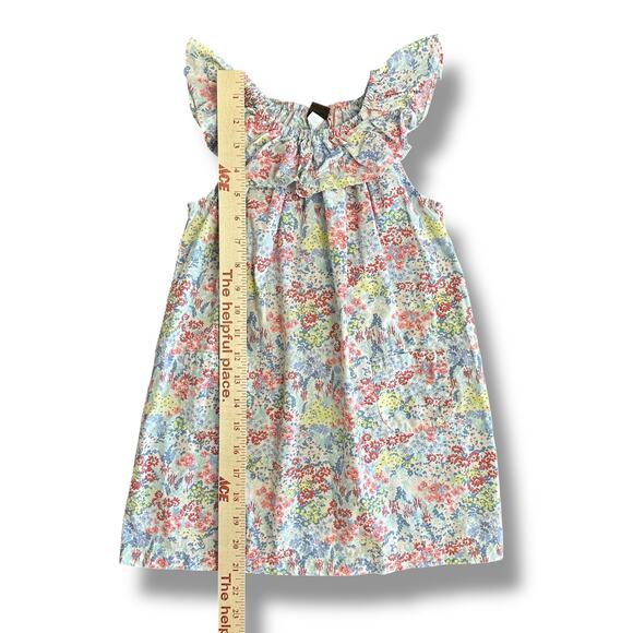 Tea Collection Girls‎ Dress Size 4 Ruffle Sleeve Cotton Floral Sundress Summer - Picture 4 of 10